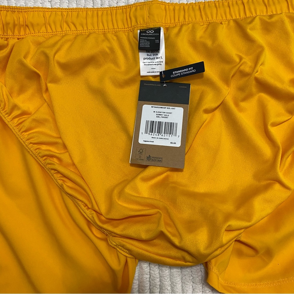 The North Face Elevation Yellow Short‎ XXL Women No Pockets - Picture 11 of 14